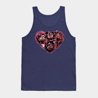 Carnations - Maroon Carnation Heart Tank Top